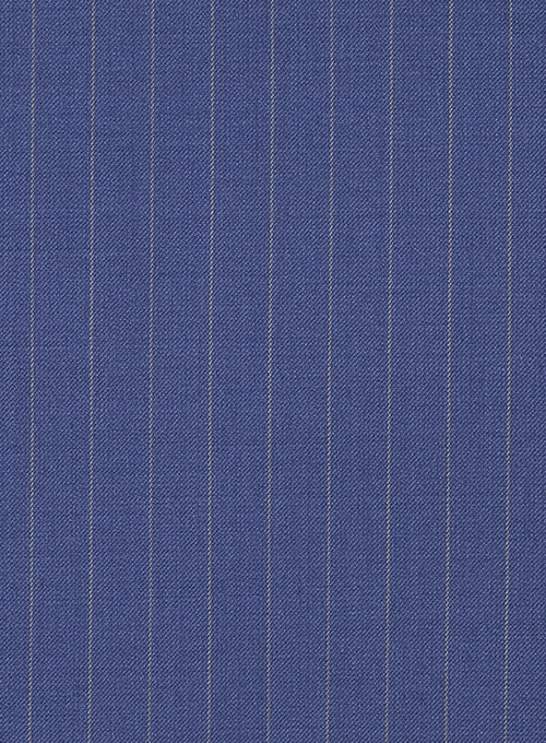 Chalkstripe Wool Royal Blue Pants