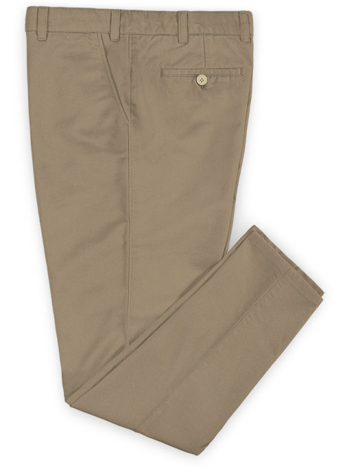 Dark Beige Stretch Chino Pants