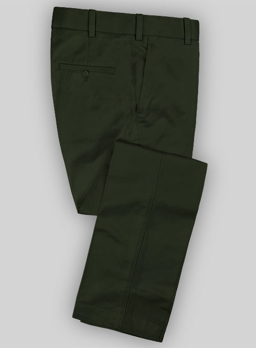 Dark Olive Green Formal Chinos