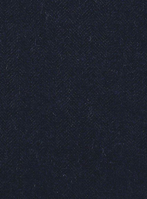 Deep Blue Herringbone Tweed Pants - Click Image to Close