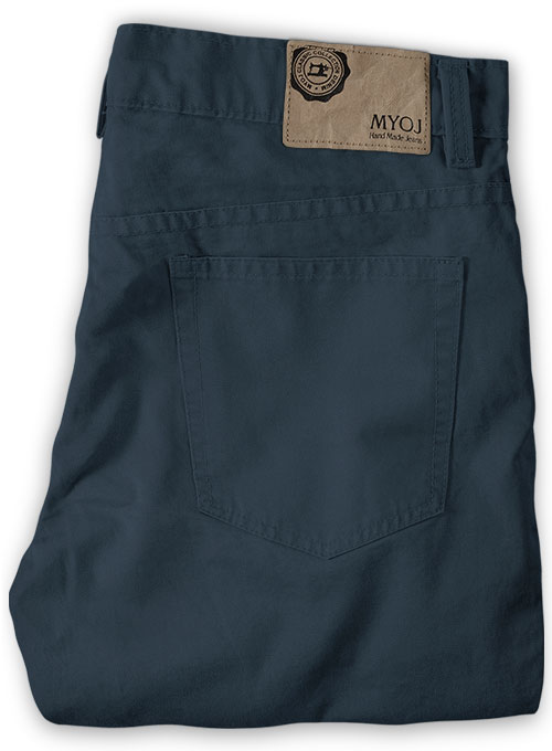 Dark Blue Stretch Chino Jeans - Click Image to Close