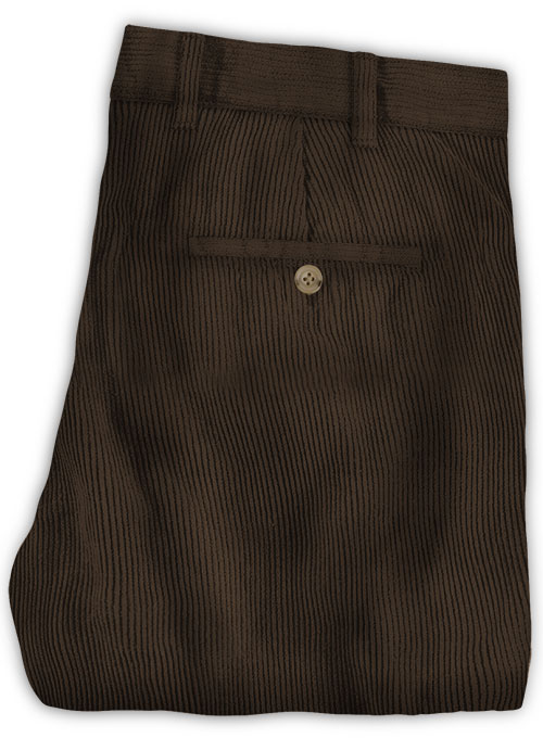 Dark Brown Thick Corduroy Trousers - 8 Wales