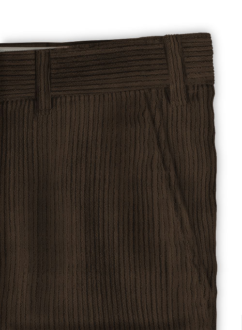 Dark Brown Thick Corduroy Trousers - 8 Wales