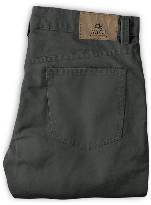 Dark Gray Stretch Chino Jeans - Click Image to Close