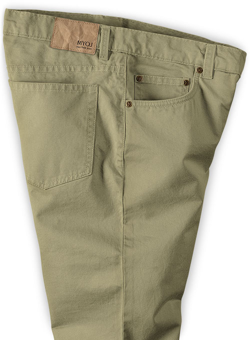 Dark Khaki Stretch Chino Jeans - Click Image to Close