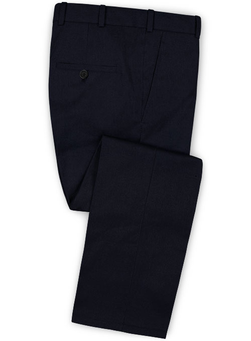 Dark Navy Flannel Wool Pants