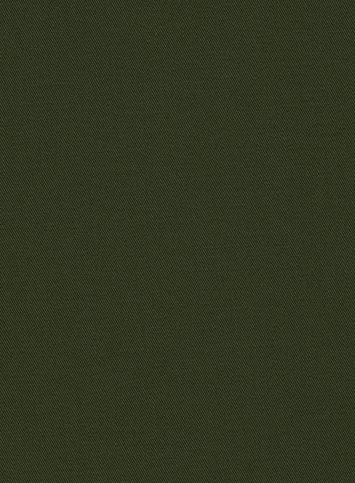 Dark Olive Green Chino Jeans - Click Image to Close