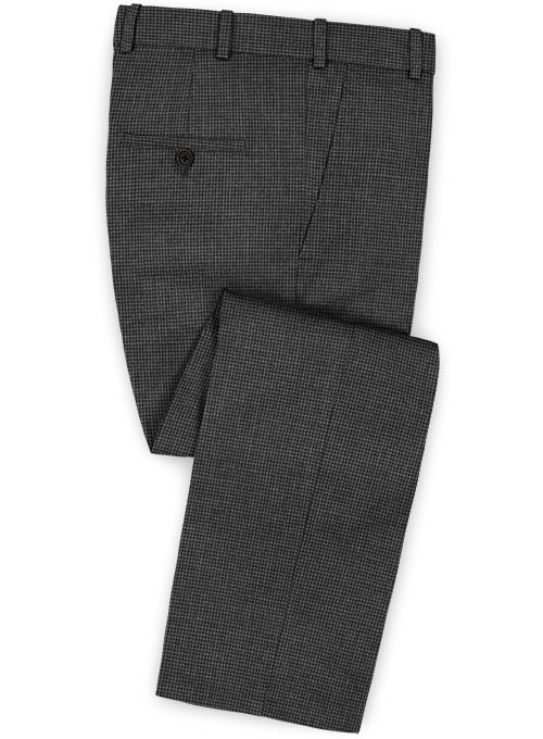 Dogtooth Wool Charcoal Pants