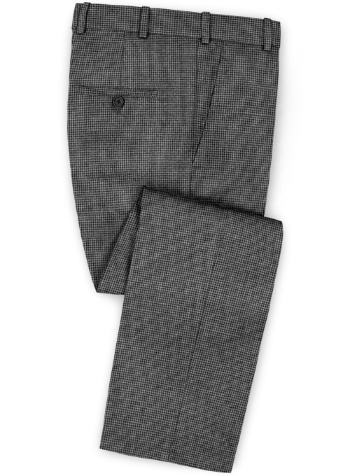 Dogtooth Wool Gray Pants