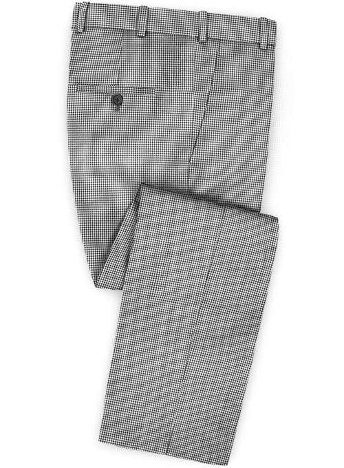 Dogtooth Wool Light Gray Pants