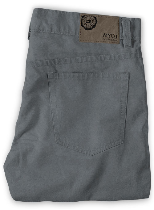 Gray Feather Cotton Canvas Stretch Jeans