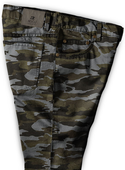 Gray Stretch Camo Jeans