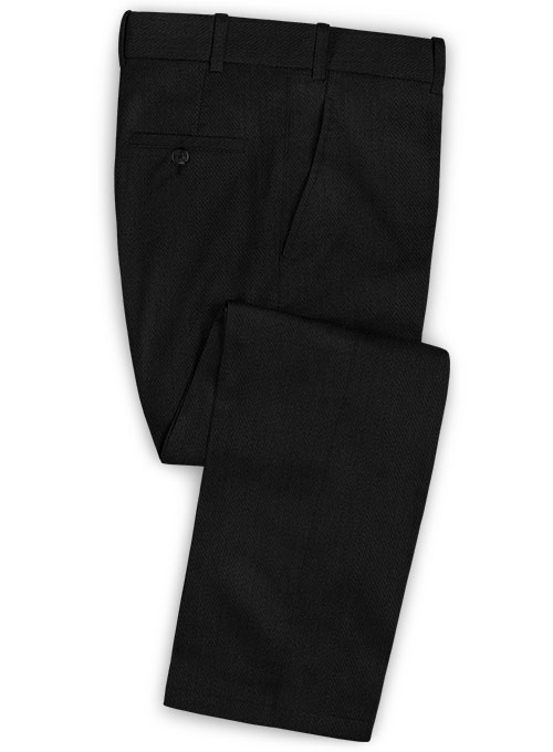 Heavy Knit Black Stretch Chino Pants