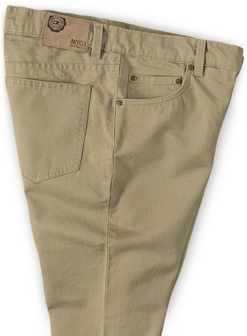 Heavy Knit Khaki Stretch Chino Jeans - Click Image to Close