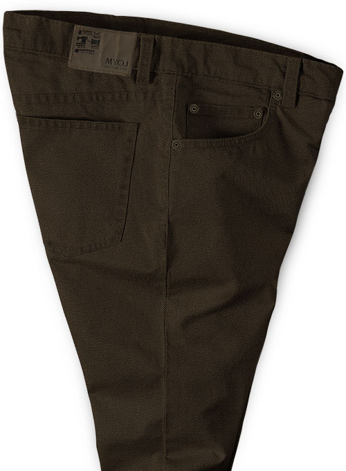 Heavy Dark Brown Chino Jeans - Click Image to Close
