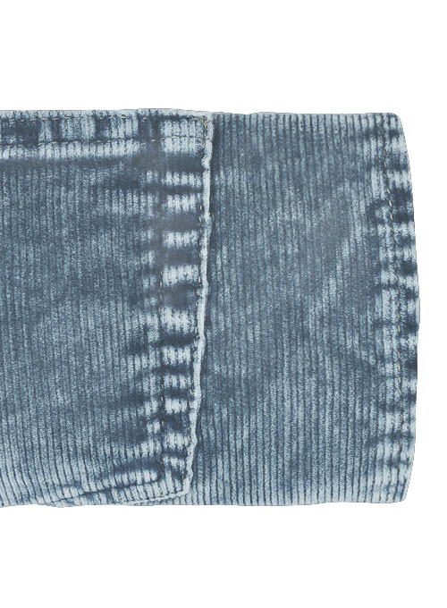 Indigo Corduroy Stretch Jeans - Blast Wash - Click Image to Close