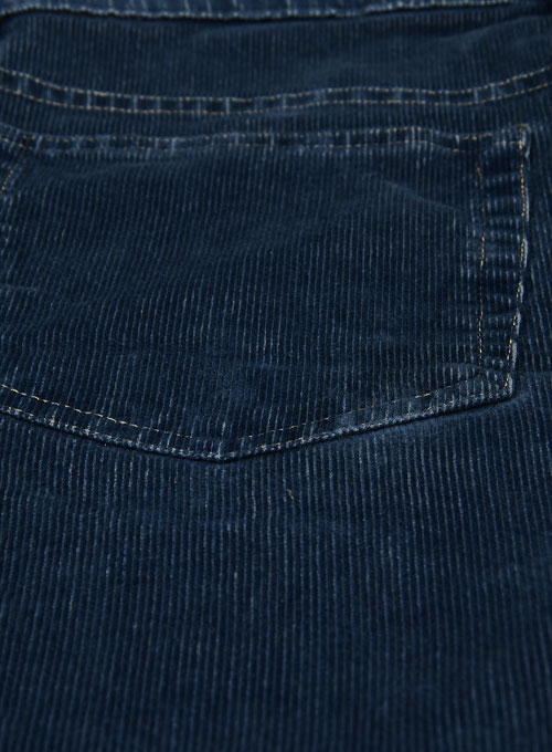 Indigo Corduroy Stretch Jeans - Hard Wash