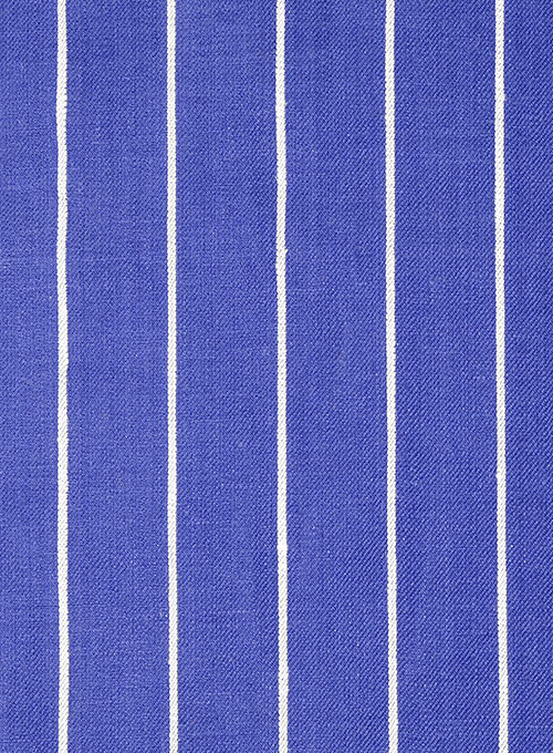 Italian Blue Stripe Linen Pants - Click Image to Close