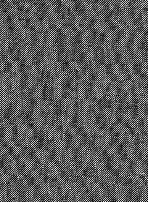 Italian Carbon Black Twill Linen Pants - Click Image to Close