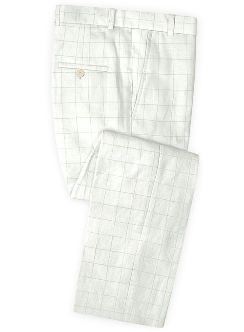 Italian Linen White Box Pants