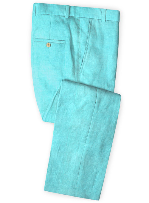 Italian Spring Blue Linen Pants