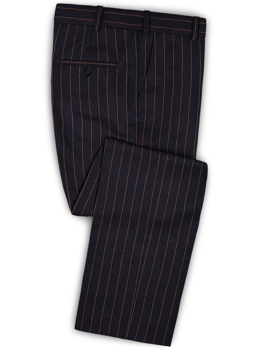 Jail Dark Blue Flannel Wool Pants