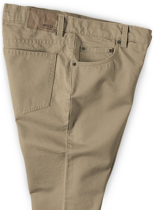 Khaki Chino Jeans With Fit Guarantee - Click Image to Close