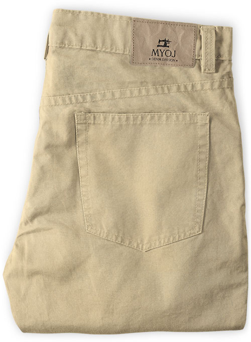 Khaki Fine Twill Jeans - Click Image to Close