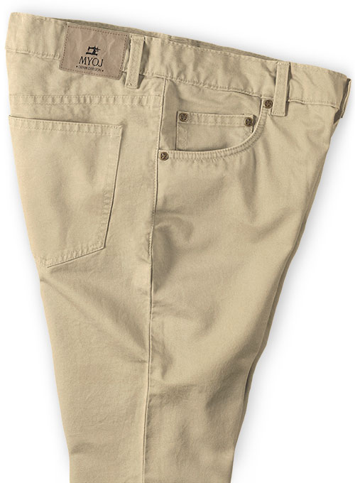 Khaki Fine Twill Jeans - Click Image to Close