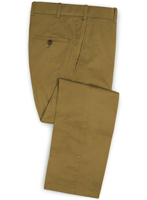 Khaki Peach Finish Chino Pants