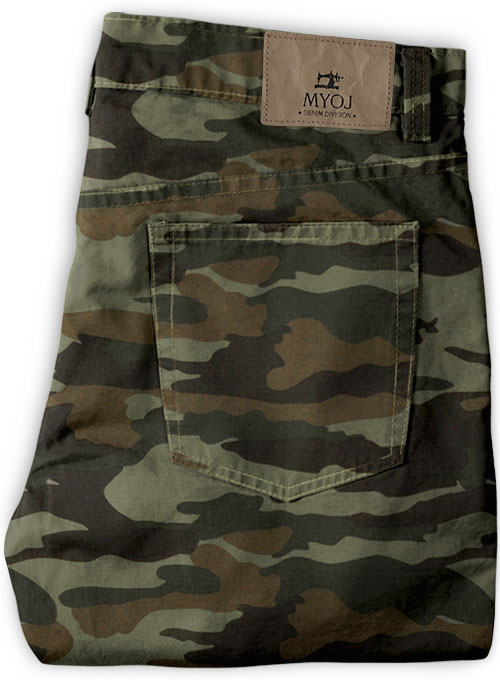 Khaki Stretch Camo Jeans