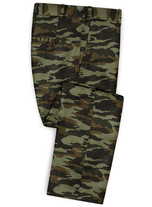 Khaki Stretch Camo Pants