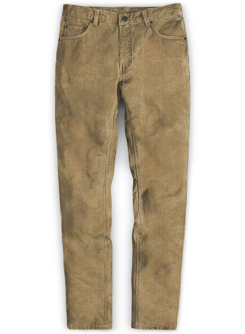 Khaki Thick Corduroy Jeans - 8 Wales
