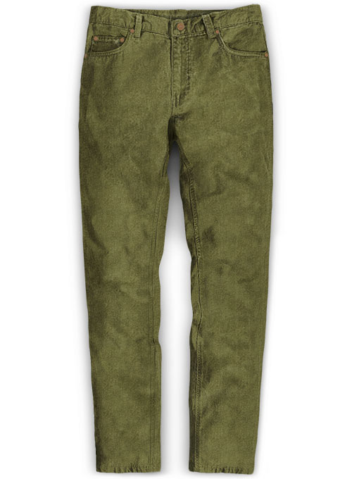 Moss Green Stretch Corduroy Jeans - 21 Wales