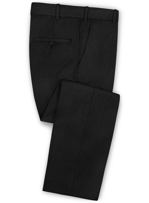 Napolean Black Weave Wool Pants