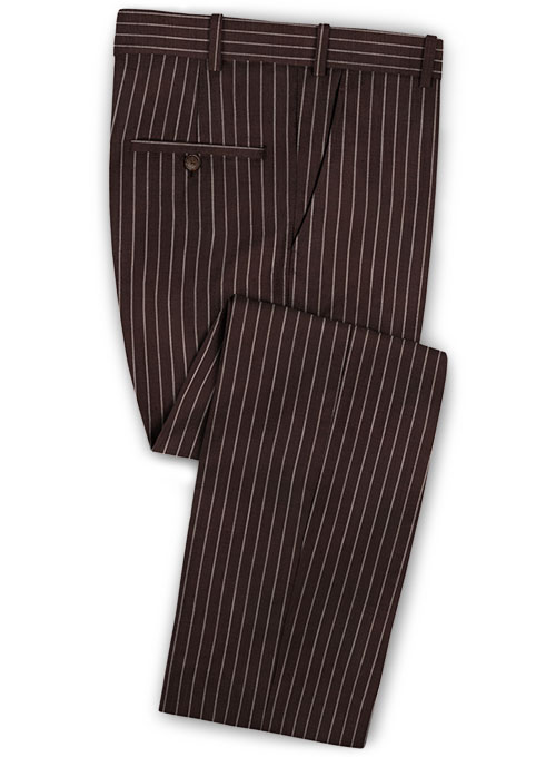 Napolean Brown Stripe Wool Pants