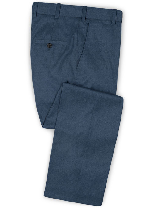 Napolean Flat Blue Wool Pants