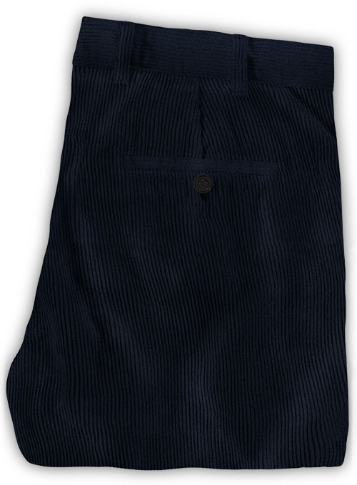 Navy Blue Thick Corduroy Trousers - 8 Wales