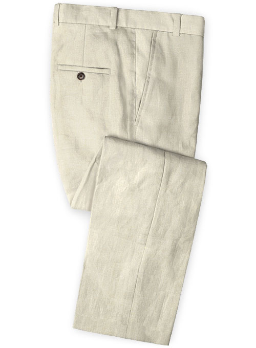 Pure Barn Beige Linen Pants