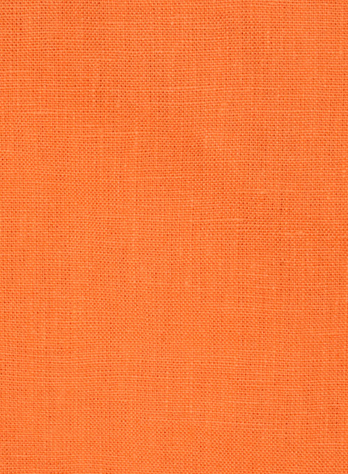 Pure Neon Orange Linen Pants - Click Image to Close