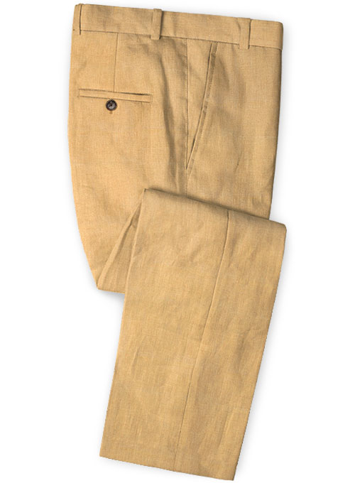 Pure Pale Orange Linen Pants