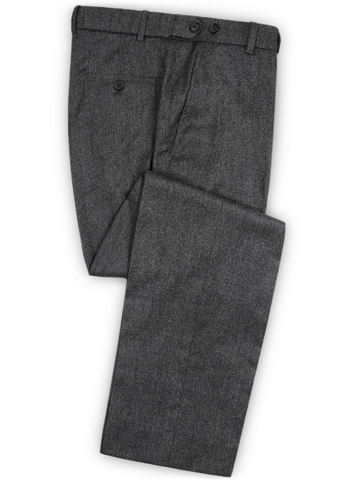 Reda Flannel Dark Gray Pure Wool Pants