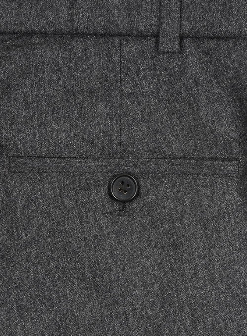 Reda Flannel Dark Gray Pure Wool Pants - Click Image to Close