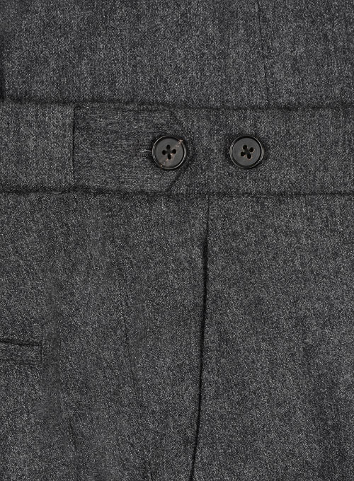 Reda Flannel Dark Gray Pure Wool Pants - Click Image to Close