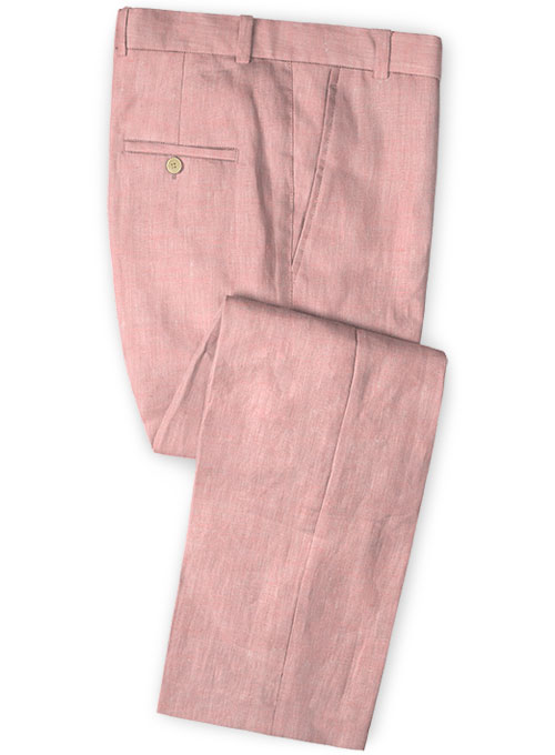 Roman Light Pink Linen Pants
