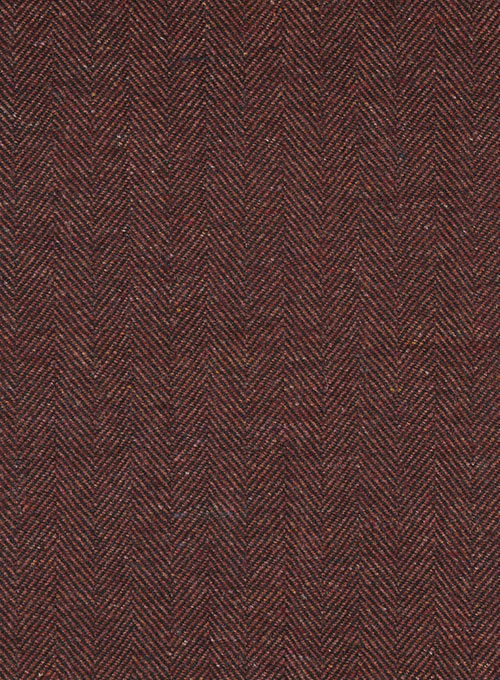 Royal Wine Herringbone Tweed Pants - Click Image to Close