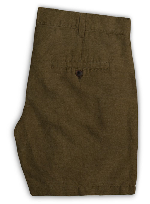Safari Congo Brown Cotton Linen Shorts
