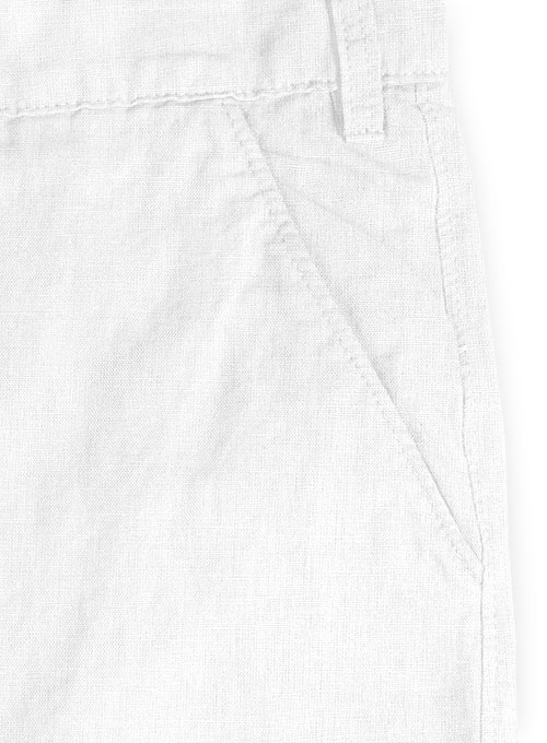 Safari Ivory Cotton Linen Shorts - Click Image to Close