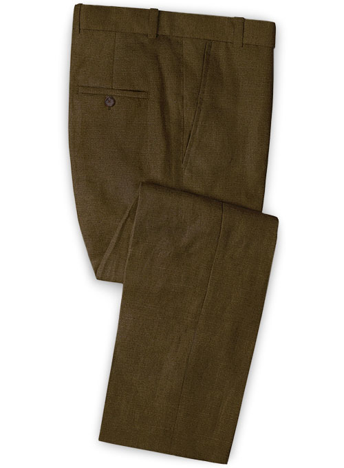 Safari Congo Brown Cotton Linen Pants