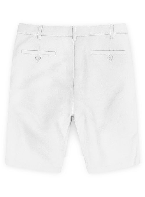 Safari White Cotton Linen Shorts - Click Image to Close